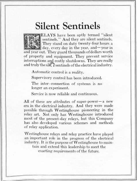 Protective Relay Book - Silent Senttinels Intro