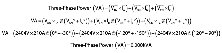 Incorrect application of three-phase power formula by phase