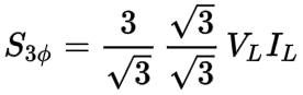 WYE three phase apparent power formula